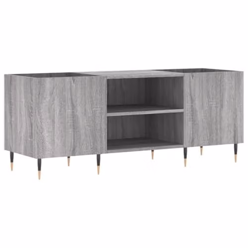 vidaXL Record Cabinet in Grey Sonoma, W: 121 cm, D: 38 cm, H: 48 cm