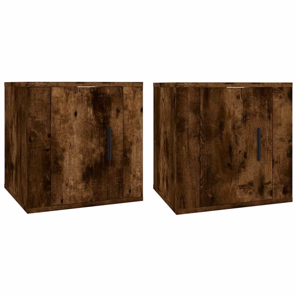 Berkfield Home Set of 2 Wall Mounted TV Cabinets in Smoked Oak Brown, W/D/H: 40 x 34.5 x 40 cm – 3