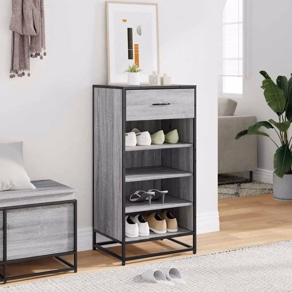 Berkfield Home Grey Sonoma Shoe Rack, W: 48 cm, D: 38 cm, H: 97.5 cm – 3
