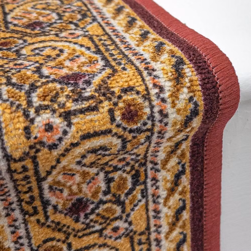 runrug Acni Stair Runner Carpet, Non-Slip Red Polypropylene, W: 66 cm, L: 660 cm – 3