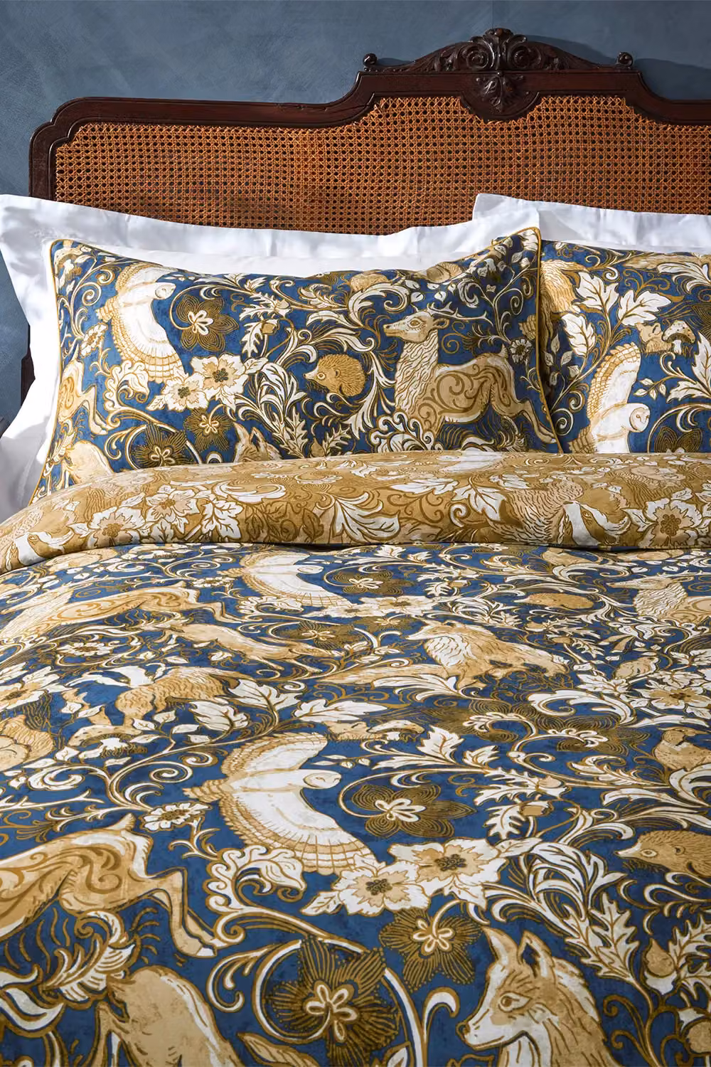Paoletti Harewood Animal 100% Cotton Duvet Cover and Pillowcase Set, Blue, 90 x 200 cm – 3