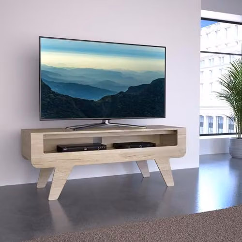 AVF FS1200HOROW Wooden Rectangular TV Stand in White Washed Oak with Retro Tapered Legs, W: 120 cm, D: 39.2 cm, H: 45 cm – 3