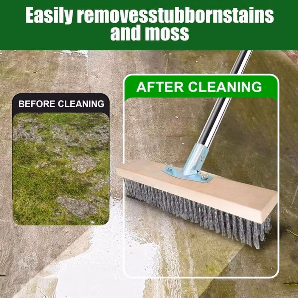 FLAVORA Heavy Duty Stainless Steel Wire Broom Brush with Scraper in Silver and Sand, W/D/H: 100 x 15 x 160 cm – 3