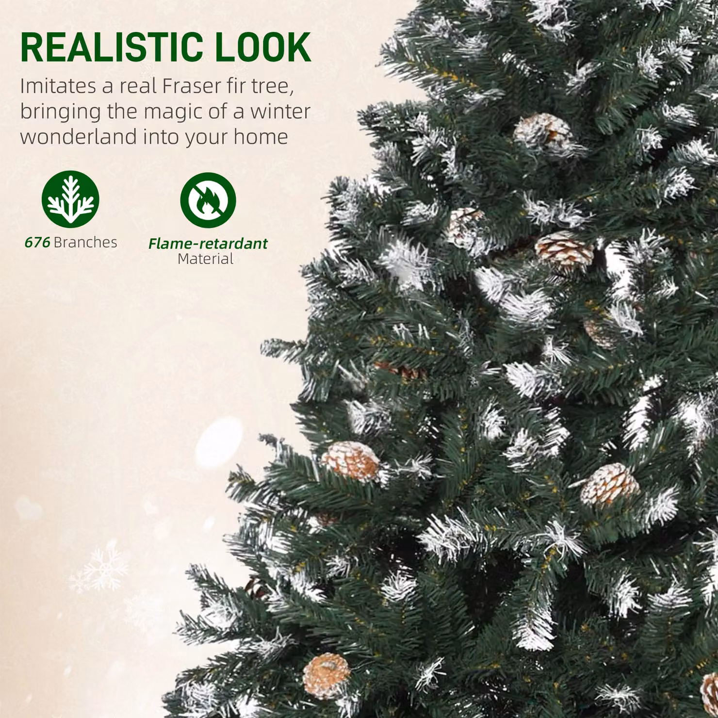 HOMCOM 5ft Green Artificial Christmas Tree – 4