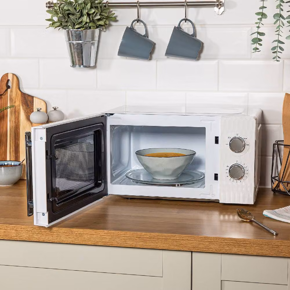 Russell Hobbs Honeycomb Bundle Set including Kettle, 2 Slice Toaster and Microwave in White – 2