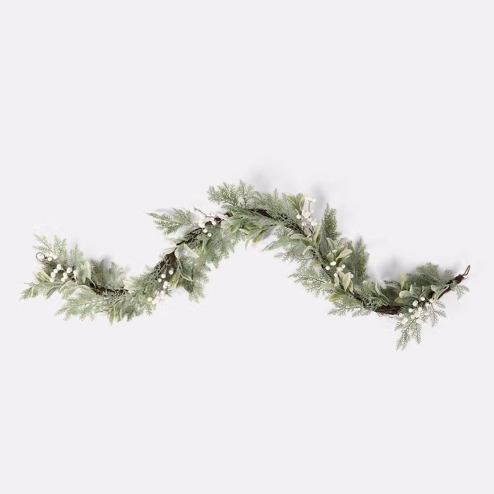 OHS White and Multicolour Artificial Berry and Flower Hanging Garland Foliage for Christmas, Spring or Summer Decor – 4