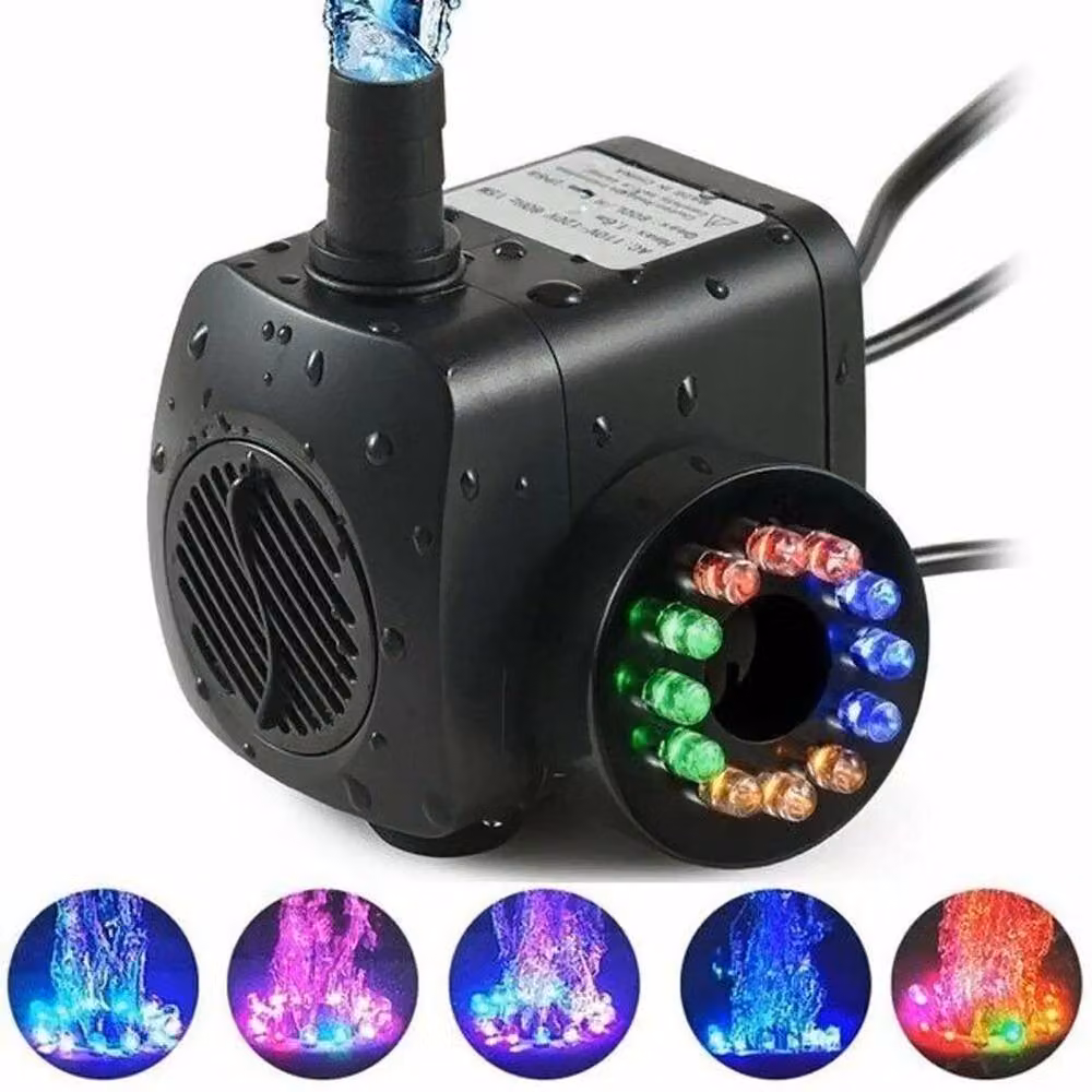FLAVORA 800L/H LED Fountain Water Pump in Black – 2