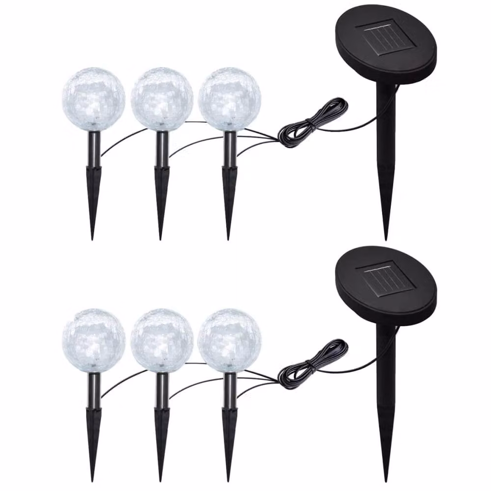 Berkfield Solar LED Garden Lights with Ground Spikes, 6 Pack, White – 2
