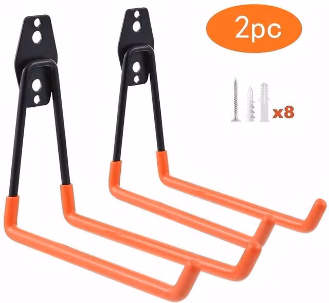 KORVIXA 2-Piece Heavy Duty Wall Mounted Garage Storage Hooks, Black – 1