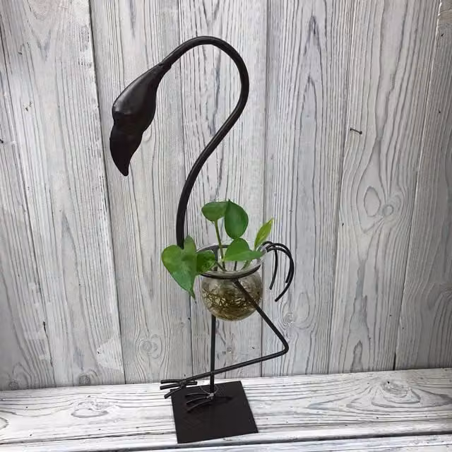 KDMD Tall Flamingo One Pot Stand in Black for Hydroponic Home Decor – 1