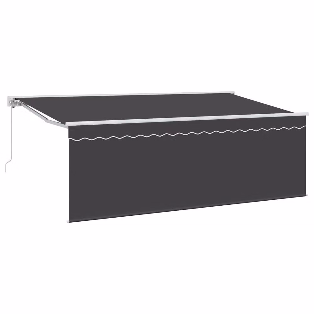 Berkfield Home Wall-Mounted Retractable Folding Arm Awning in Anthracite, White and Grey – 2
