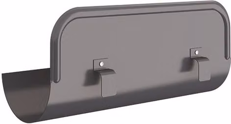Lindab Steel Gutter Straight Overflow Protector, Half Round, Grey, 125mm