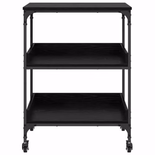 vidaXL Industrial Kitchen Trolley in Black Oak, W/D/H: 60 x 41 x 80.5 cm – 5