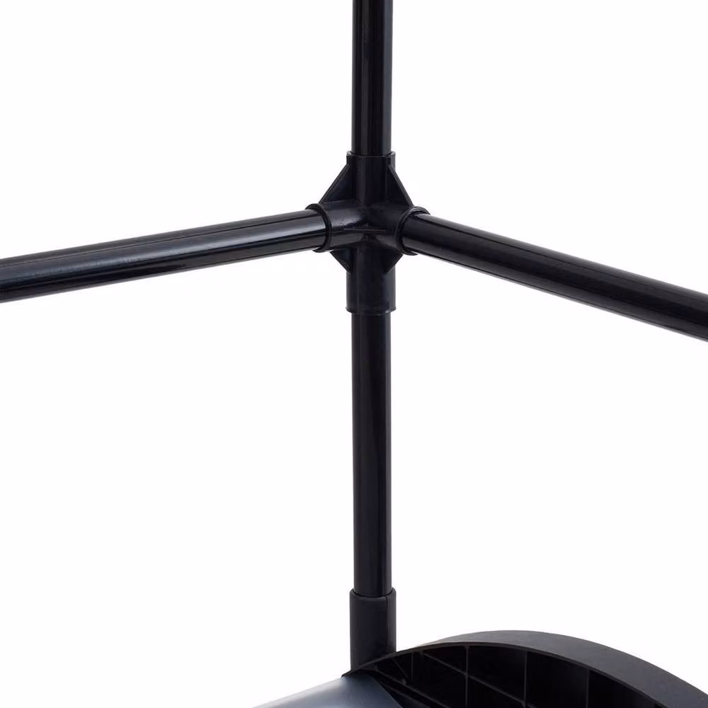 NESTLUNE 4-Tier Black Metal Coat and Hat Stand with 8 Hooks and Shoe Rack, W/D/H: 60 x 31 x 158 cm – 5