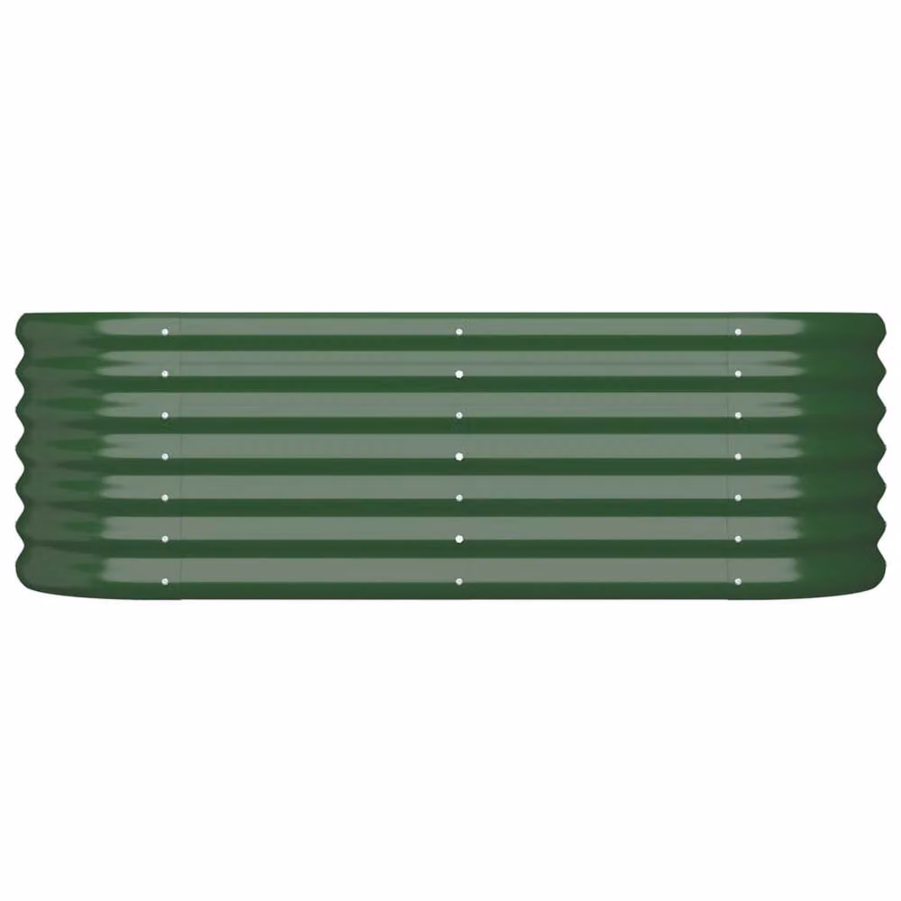Berkfield Home Garden Green Powder-coated Steel Raised Bed W/D/H: 114 x 40 x 36 cm – 3