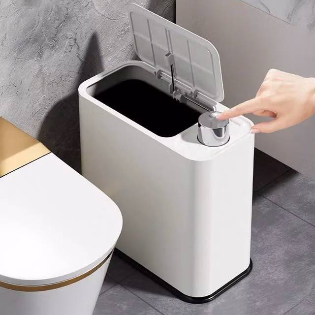 KORVIXA 16L Slim Narrow Touch Sensor Dustbin in White