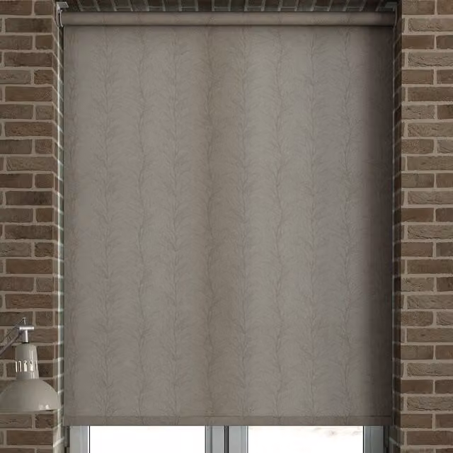 Terrys Made to Measure Semi-Transparent Floral Roller Blind in Grey