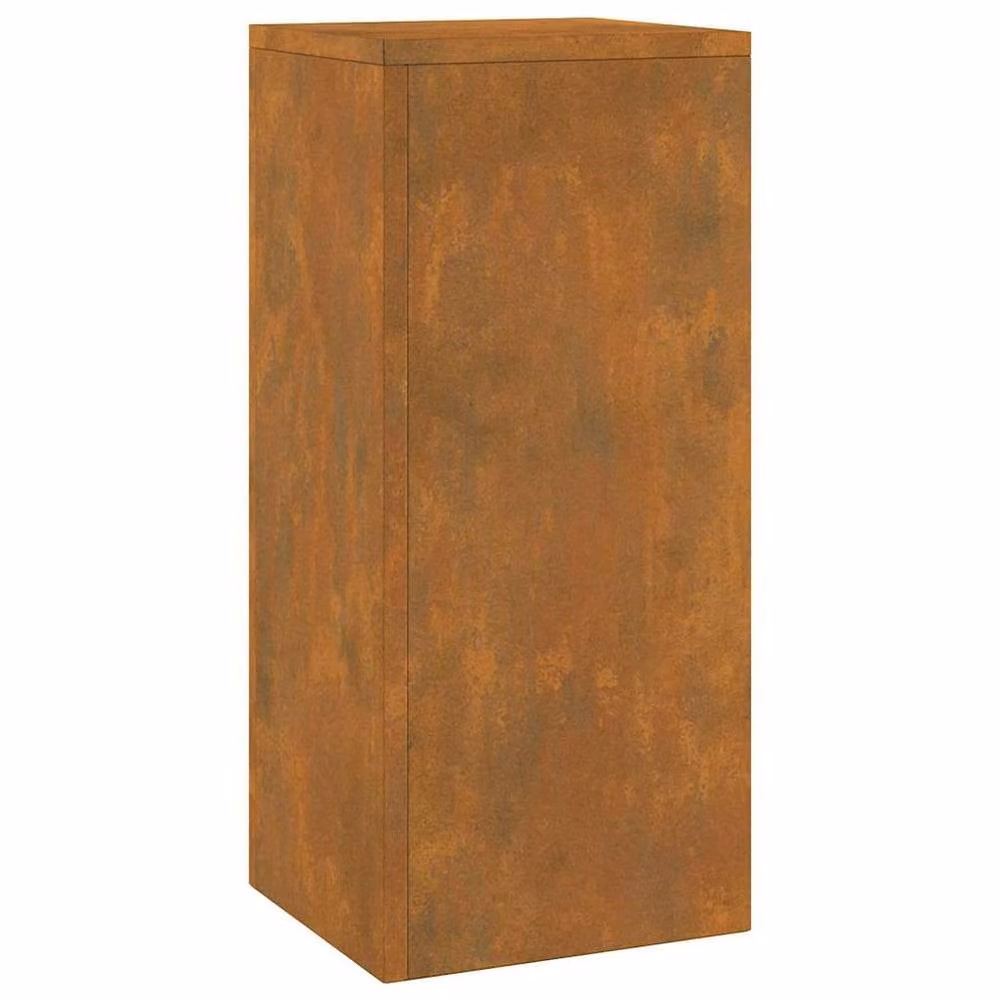 Berkfield Home Outdoor Plant Stand Pillar Set of 2 in Weathering Steel, Brown/Multicolour, W/D/H: 24 x 24 x 55 cm – 3