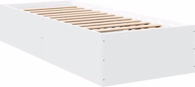 Berkfield Home Modern Bed Frame in White, W/D/H: 100 x 35 x 200 cm