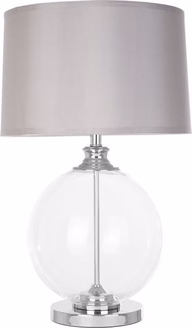 Orsina Edna Small Glass Table Lamp with Silver Fabric Shade