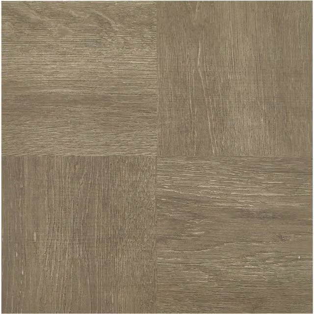 Darphe Self Adhesive Wood Effect Vinyl Flooring Set in Brown, 10 Pack