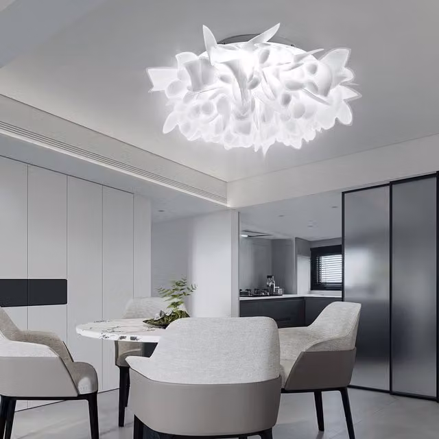 Komore Dandelion Inspired Modern LED Ceiling Light in White, 30W