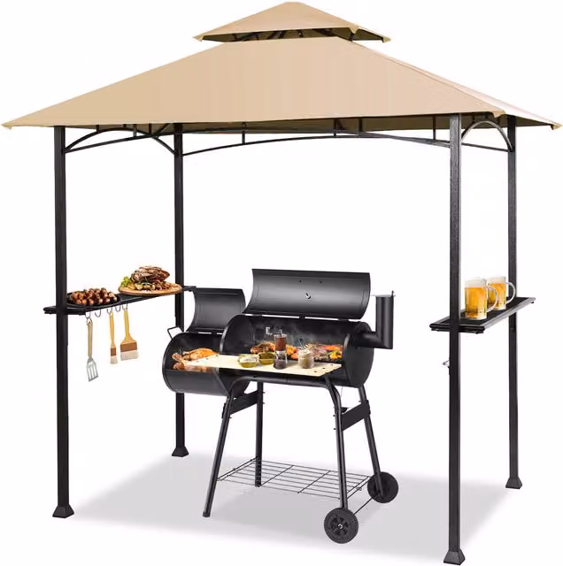 Costway Outdoor Grill Gazebo Patio Barbecue Shelter, Brown – 1