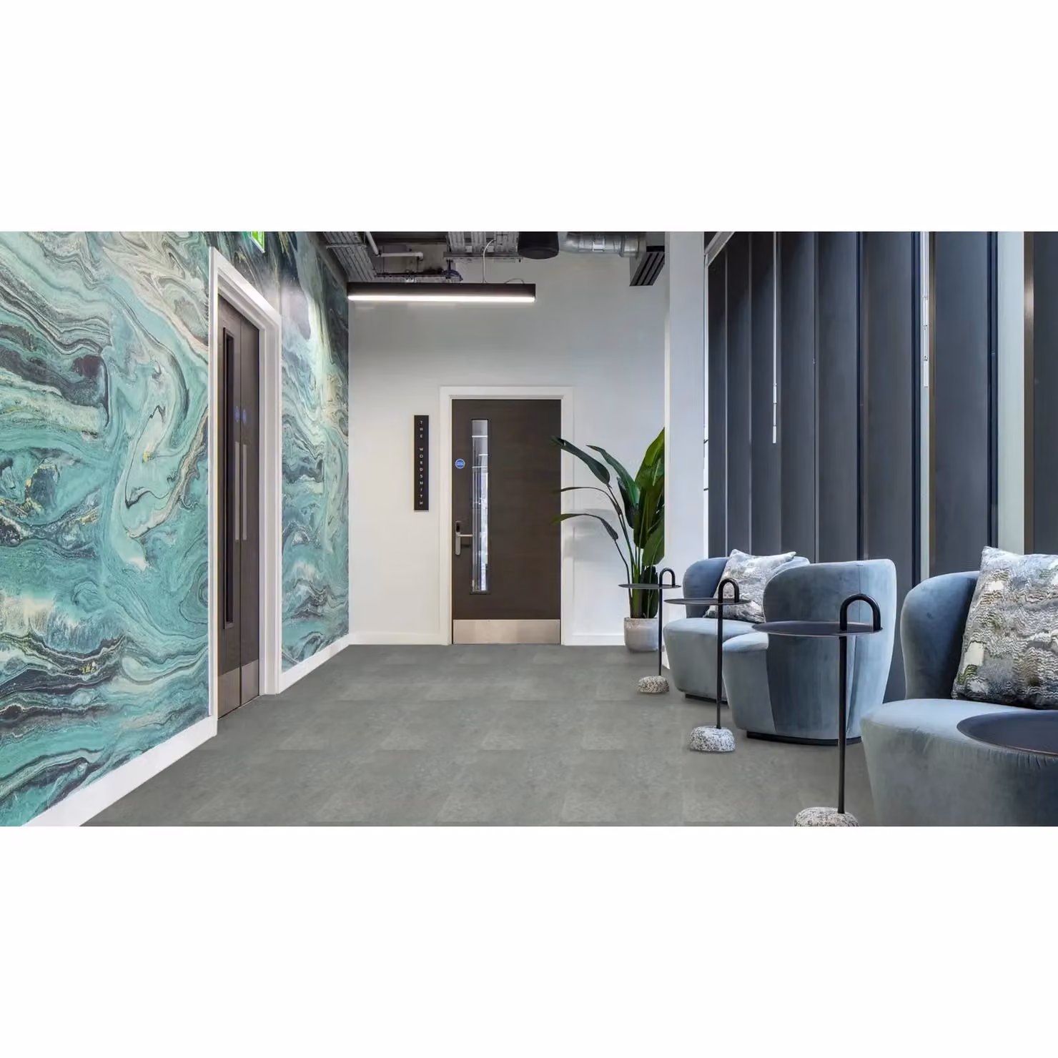 IVC Grey Plain Effect Stone Look Cushion Backed Vinyl Flooring Sheet, W: 400 cm x L: 600 cm – 2