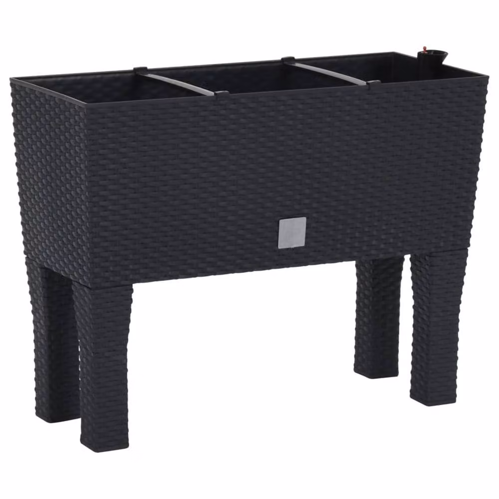 Berkfield Home Raised Garden Bed in Anthracite and Black Plastic WPC, W: 60 cm, D: 25 cm, H: 46 cm – 2