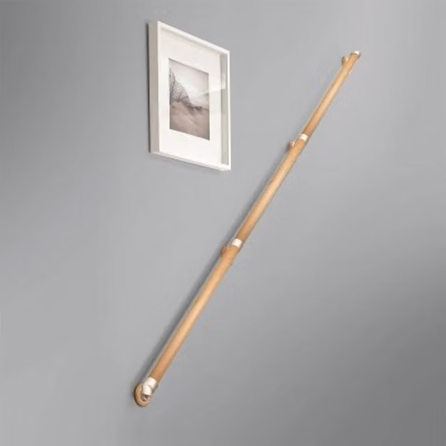 Cheshire Mouldings Rail in a Box Oak and Brushed Nickel Complete Set, Brown, 3.6m