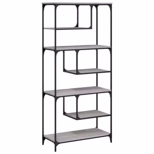vidaXL Grey Sonoma Bookcase in Engineered Wood W/D/H: 81 x 36 x 176 cm – 1