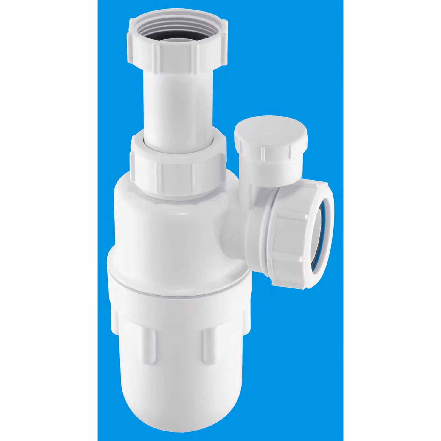 McAlpine A10AV White Plastic Bottle Trap with 75mm Water Seal Anti-Syphon and 1.25 inch Adjustable Inlet – 2