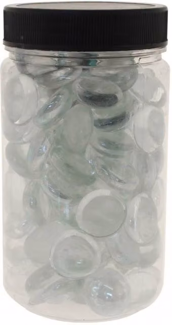 KDMD Transparent Glass Nuggets in a Jar, 3000 g