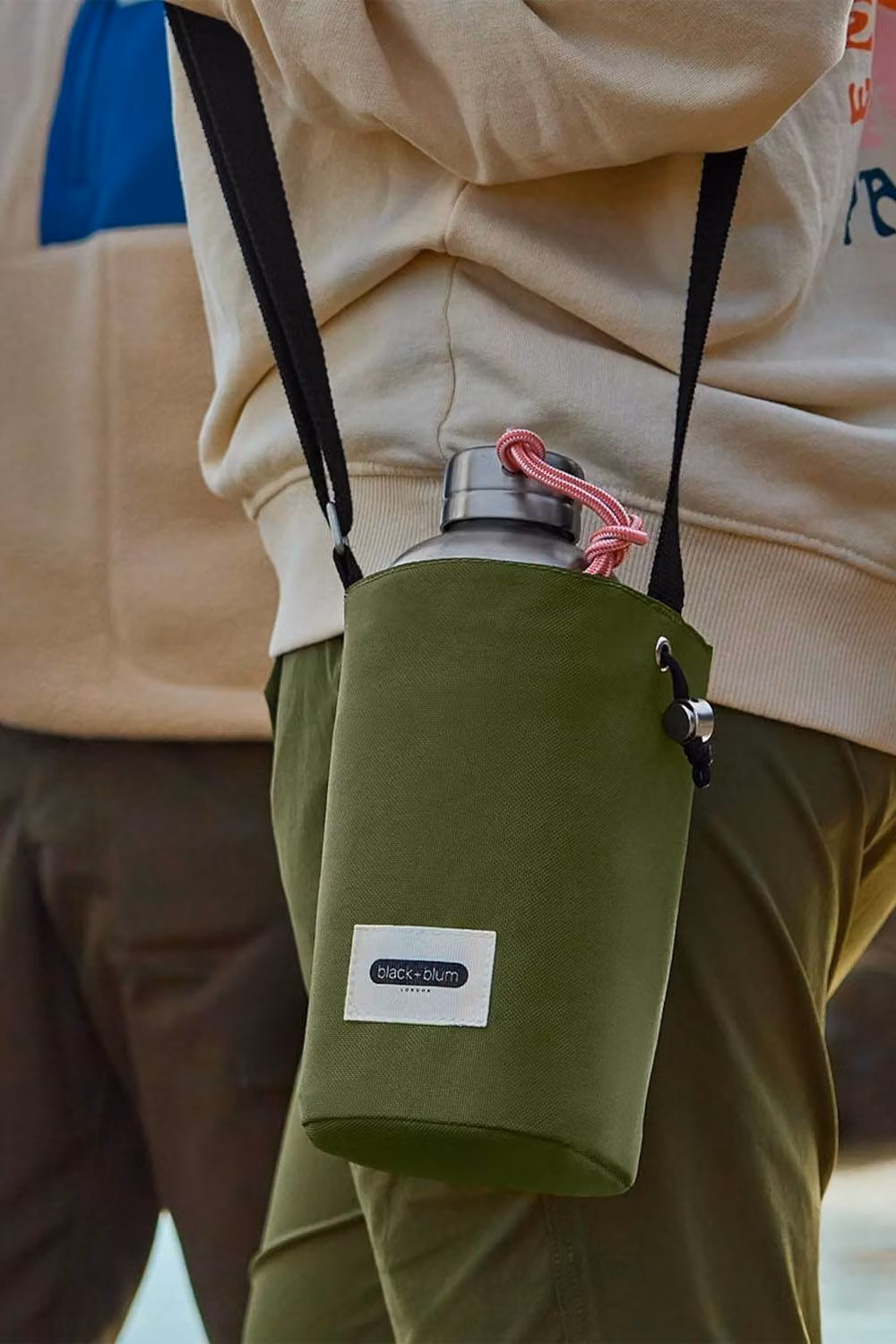 Black + Blum Insulated Polyester Bottle Bag in Moss Green and Black – 2
