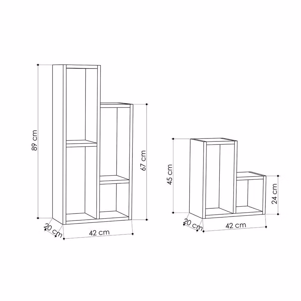 CALICOSY Sule 10-Shelf Freestanding Unit in Light Oak, Height: 89 cm – 3