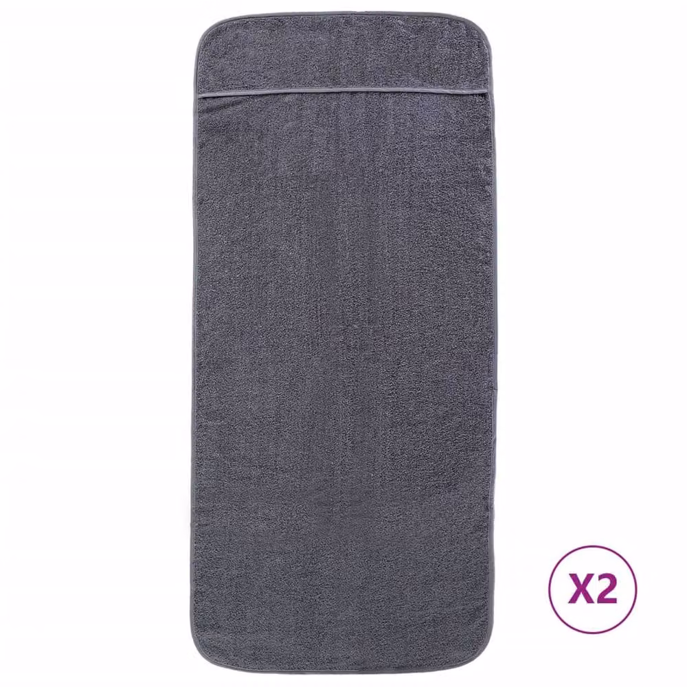 Berkfield Home Soft Cotton Terry Beach Towels, 2 Pack, Anthracite Grey, W: 75 cm, L: 200 cm, 400 GSM – 2