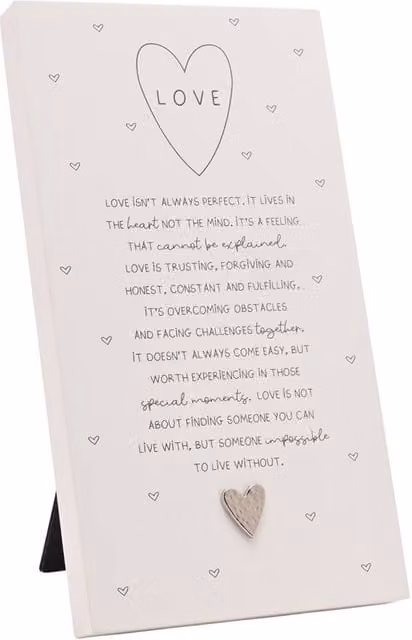 Moments Standing Verse Plaque Love in White