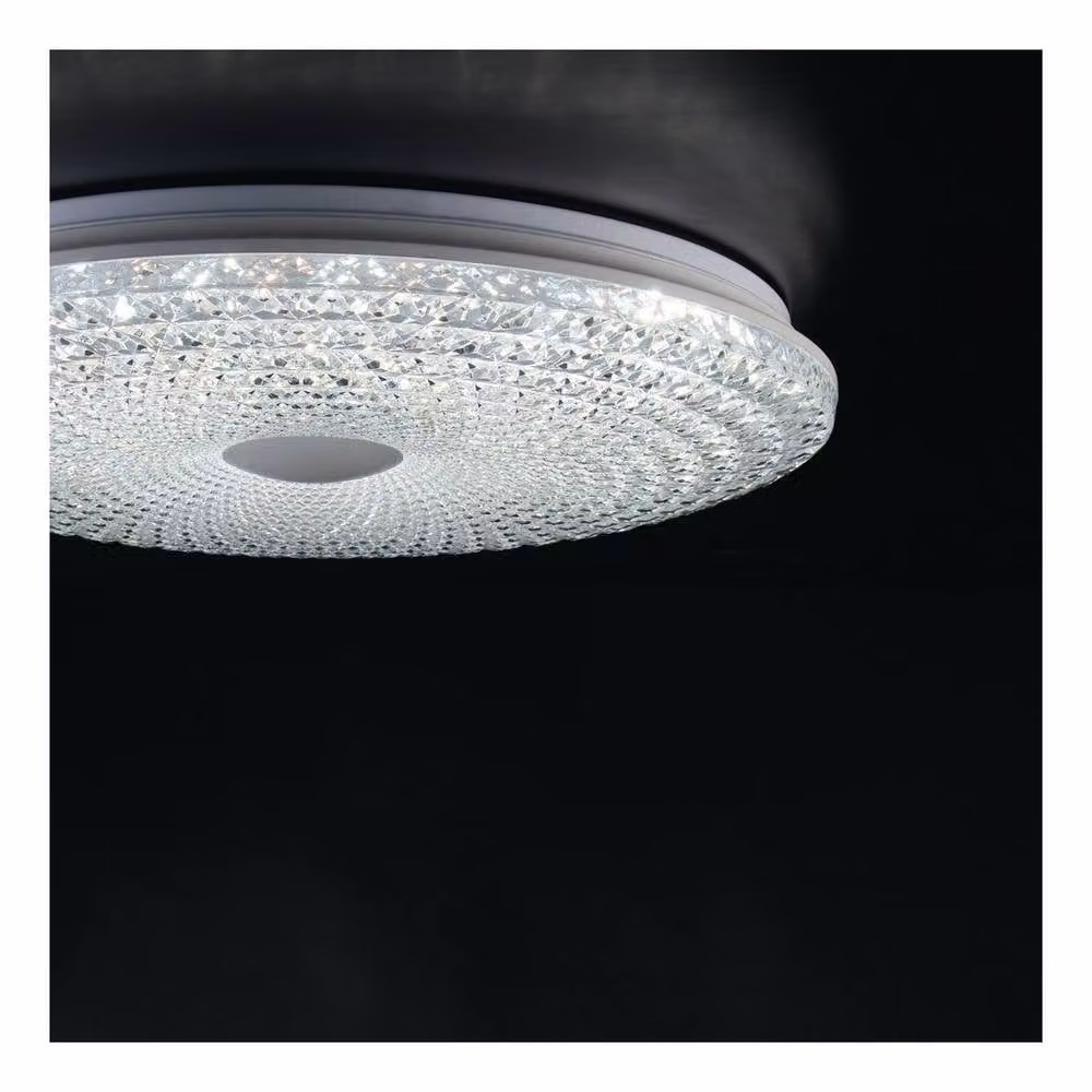 Netlighting UNIKA LED Patterned Glass Flush Ceiling Light, White, Diameter: 29 cm – 2