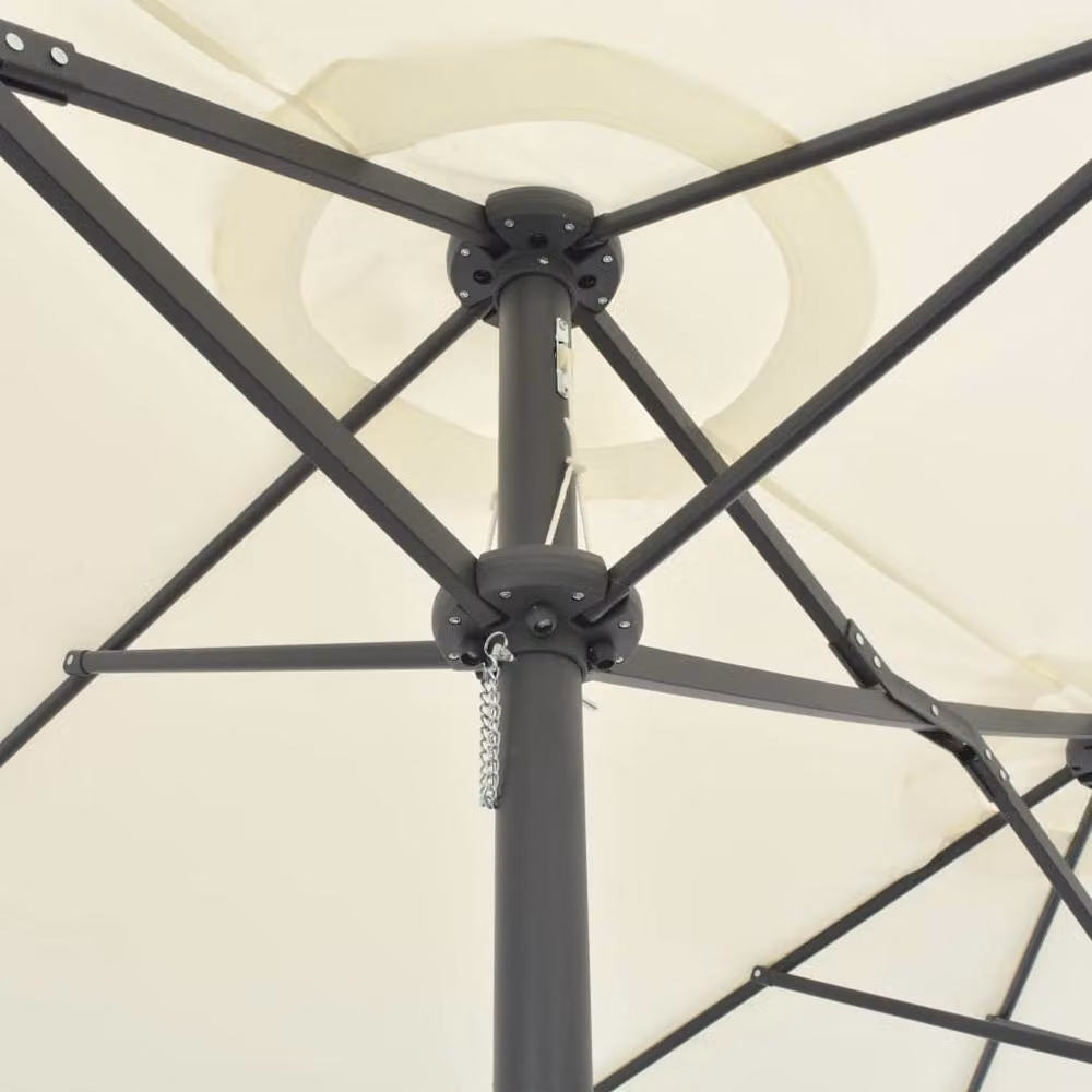 Berkfield Home Cantilever Outdoor Parasol with Aluminium Pole in Beige Sand, W: 460 cm, D: 270 cm, H: 246 cm – 2
