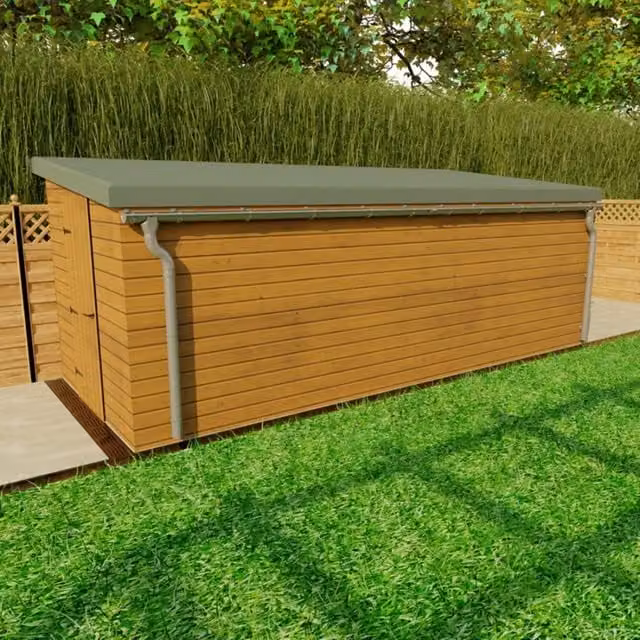 Galeco Galvanised Steel Gutter Standard Shed Pack for Pent Style Roof in Silver