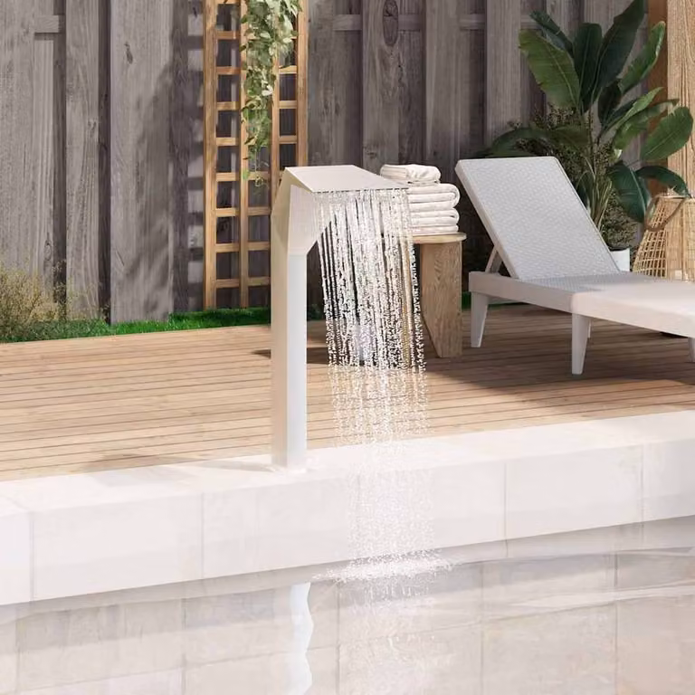 Berkfield Home Tabletop Pool Fountain in Silver Stainless Steel, W/D/H: 50 x 30 x 90 cm
