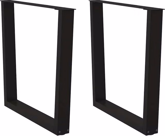 Berkfield Home V-Shape Dining Table Legs, 2 Pieces, Black Steel, H: 72-73.3 cm x W: 90 cm