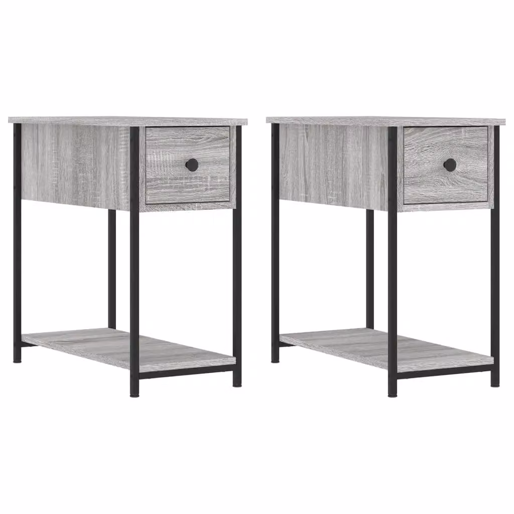 Berkfield Home Set of 2 Grey Sonoma Bedside Cabinets, W/D/H: 30 x 60 x 60 cm – 2
