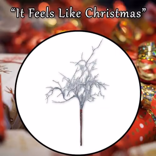 VFM e-Store Christmas Curly Twig Pick Decoration in Silver, W/D/H: 21 x 15 x 1 cm – 6