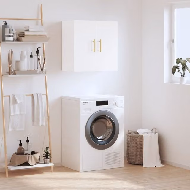 Berkfield Home White Wall Mounted Cabinet with Hinged Doors and Internal Shelves, W/D/H: 60 x 31 x 60 cm – 1