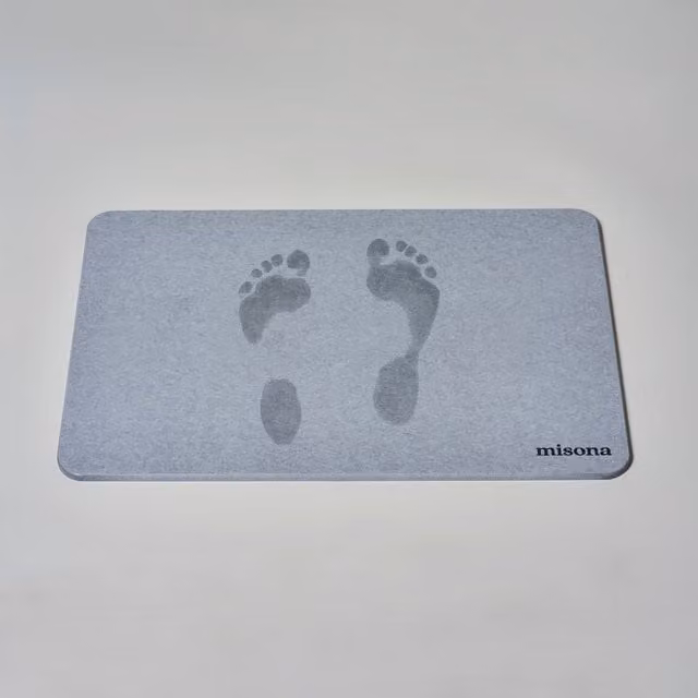 Misona Diatomite Stone Bath Mat, Grey, W: 39 cm x L: 60 cm