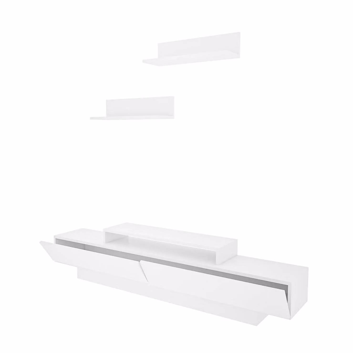 Decorotika Lusi Modern White Glossy TV Unit for TVs up to 80 inch – 3
