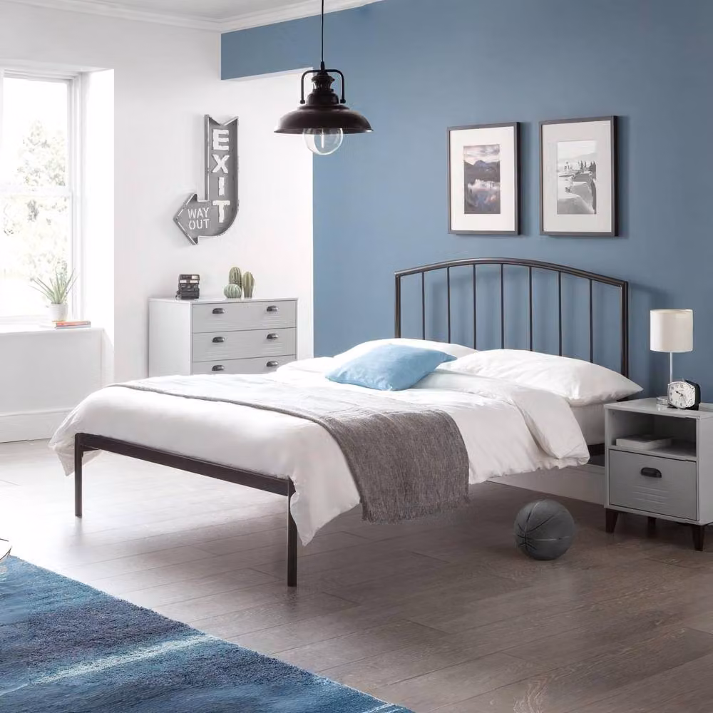 Cheshire Ivorywood Double Bed in Black (Width: 135 cm) – 2