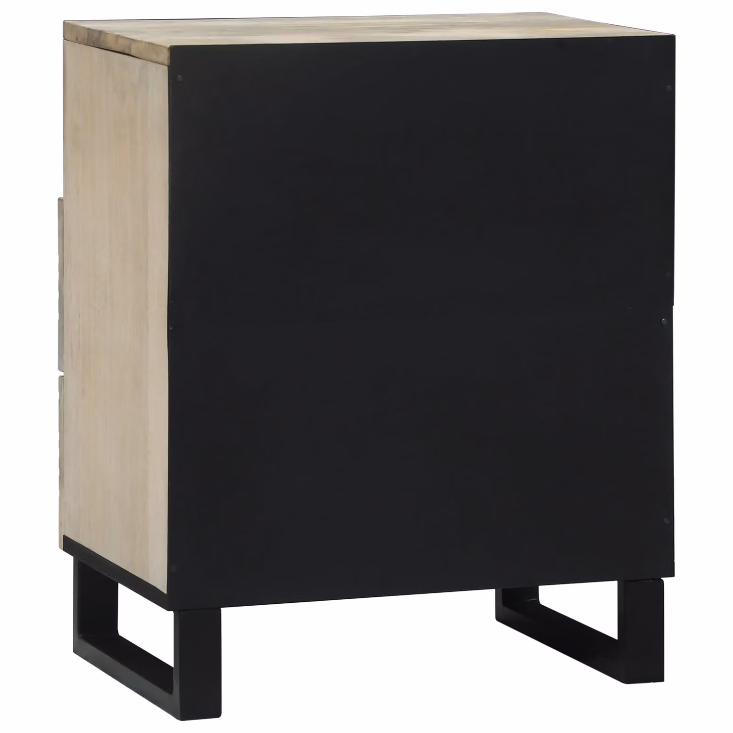 Berkfield Home Modern Mango Wood Bedside Table with Drawer in White and Black, W: 50 cm, D: 33 cm, H: 60 cm – 4
