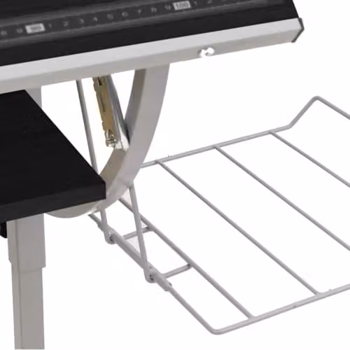 vidaXL Modern Height Adjustable Craft Writing Desk in Black and Grey, W/D/H: 110 x 53 x 58-87 cm – 3